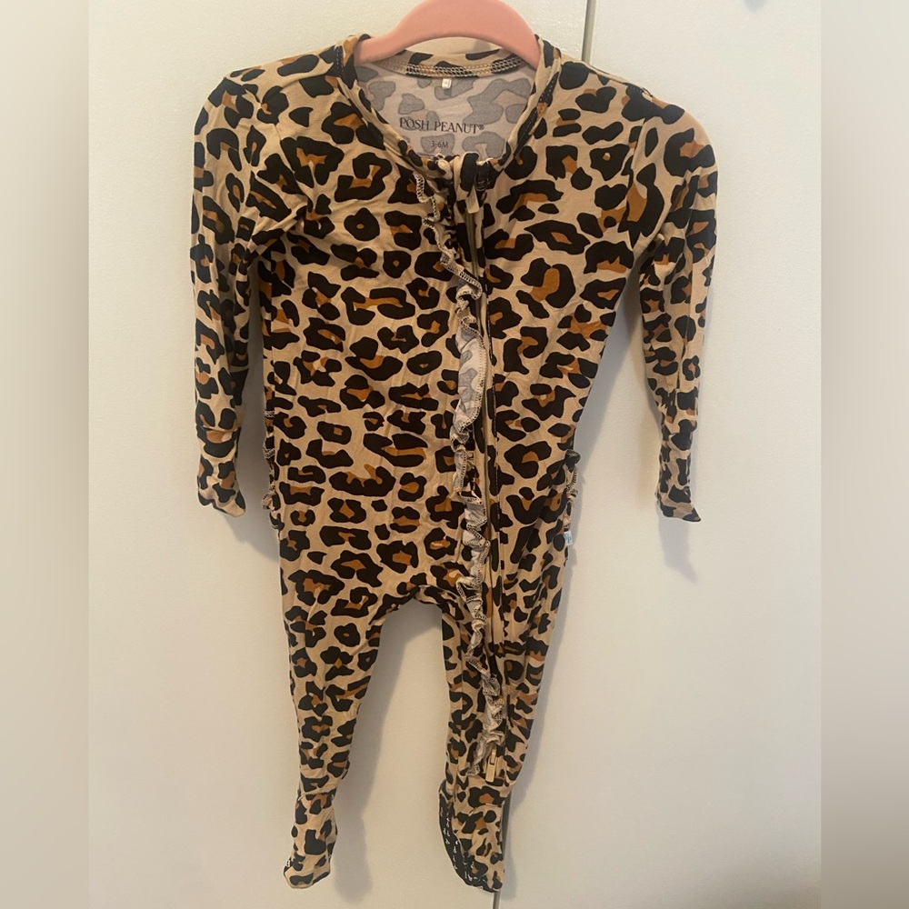 Posh Peanut Brown Leopard Kids Footie